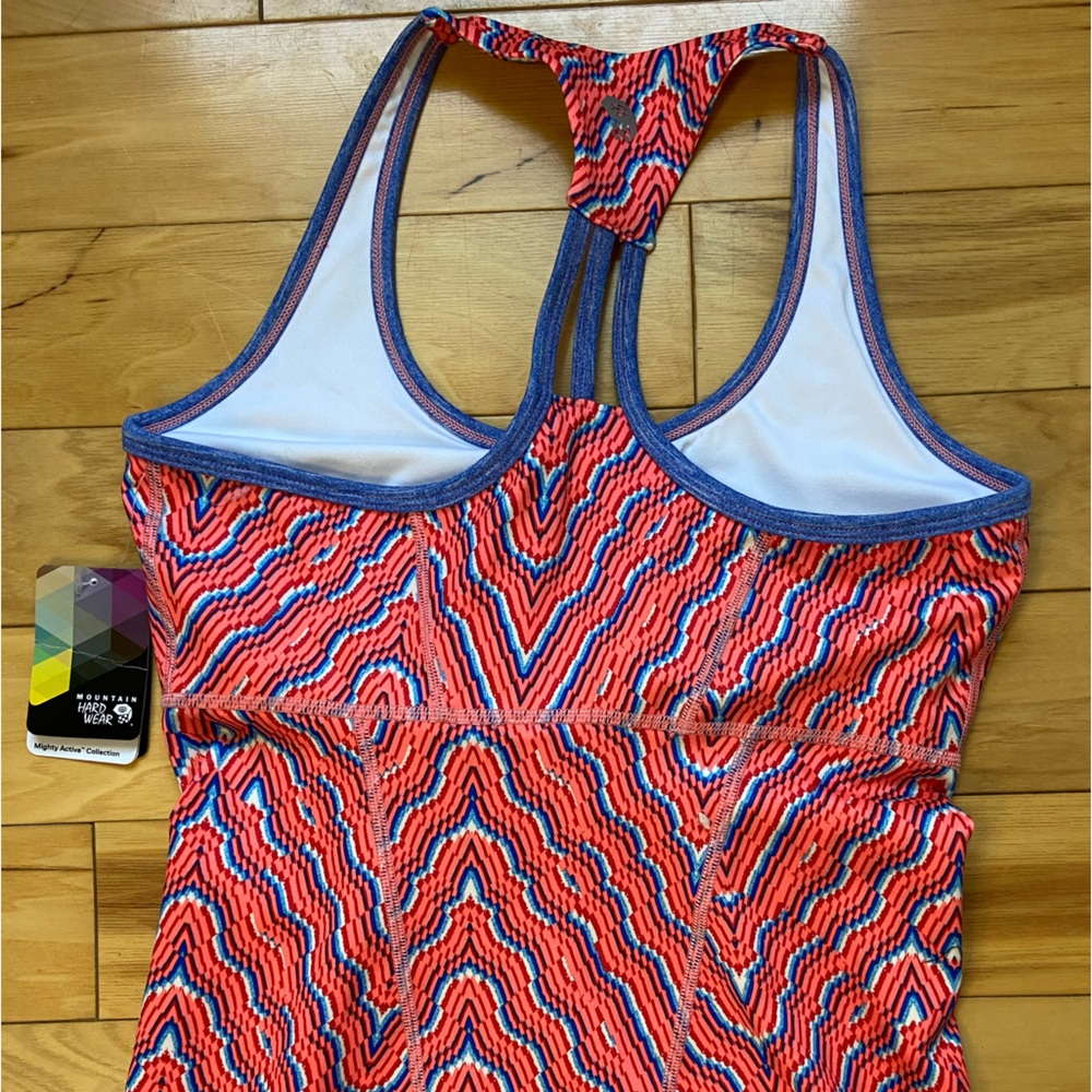Mountain Hardwear Mighty Tank Top Sz S Shelf Bra‎ Workout Running Racerback - Picture 7 of 9
